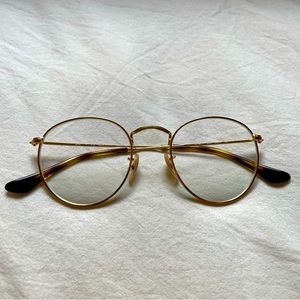 Ray-Ban RB3447V Gold Round Metal Glasses